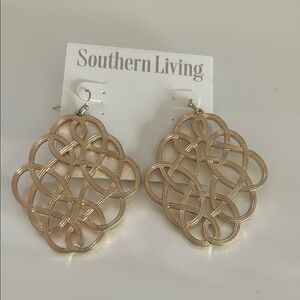 Southern Living Gold Interwoven Loop Drop Earrings
